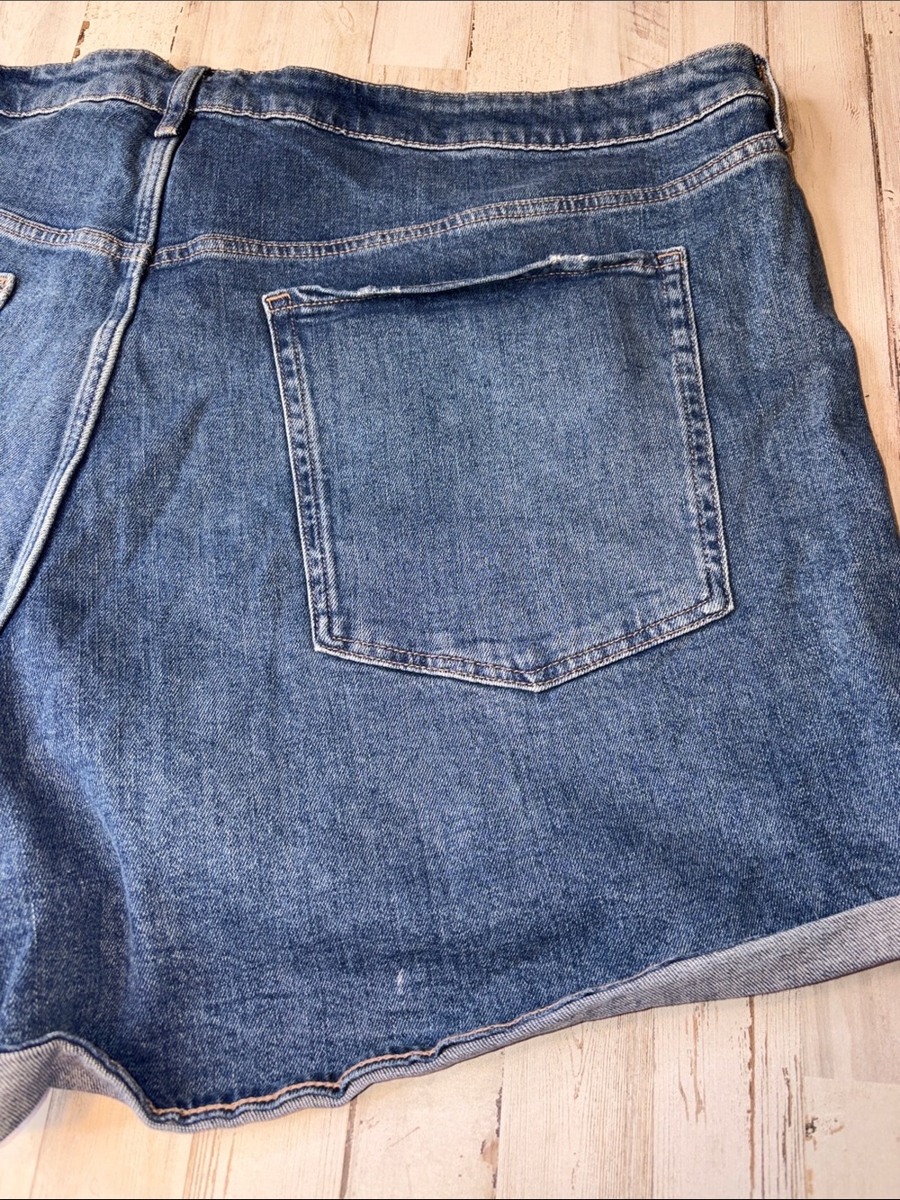 Old Navy O.G. Straight high rise Distressed Rolled-Hem Shorts plus size size 28 - Picture 12 of 14
